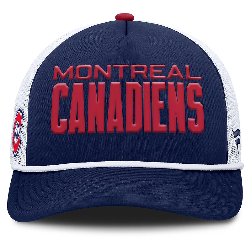 Men's Fanatics Navy/White Montreal Canadiens Authentic Pro Rink A-Frame Adjustable Hat