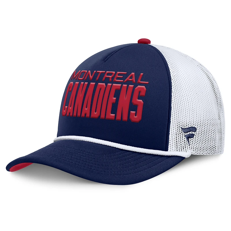 Casquette ajustable en forme de A authentique Pro Rink des Canadiens de Montréal pour homme, bleu marine et blanc