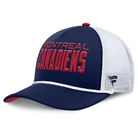 Casquette ajustable en forme de A authentique Pro Rink des Canadiens de Montréal pour homme, bleu marine et blanc