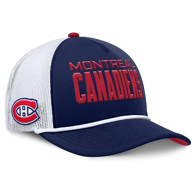 Casquette ajustable en forme de A authentique Pro Rink des Canadiens de Montréal pour homme, bleu marine et blanc