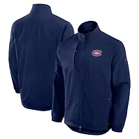 Veste d'entraîneur entièrement zippée authentique Pro Rink des Canadiens de Montréal pour hommes Fanatics bleu marine
