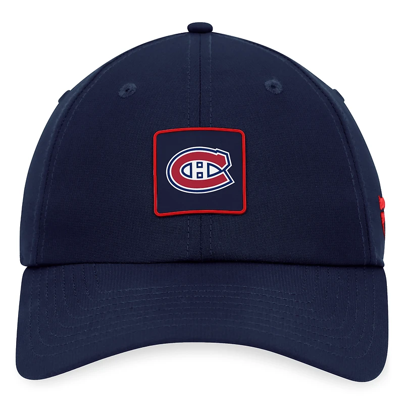 Casquette de performance ajustable authentique Pro des Canadiens de Montréal Fanatics pour hommes, bleu marine