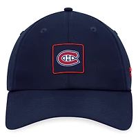 Casquette de performance ajustable authentique Pro des Canadiens de Montréal Fanatics pour hommes, bleu marine