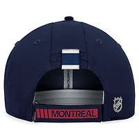 Casquette de performance ajustable authentique Pro des Canadiens de Montréal Fanatics pour hommes, bleu marine