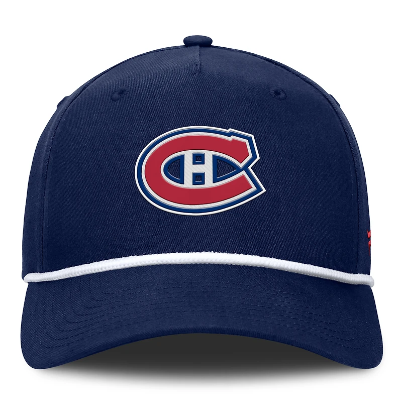 Casquette ajustable en forme de A authentique Pro Rink des Canadiens de Montréal pour homme, bleu marine, Fanatics