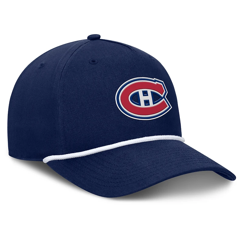 Casquette ajustable en forme de A authentique Pro Rink des Canadiens de Montréal pour homme, bleu marine, Fanatics