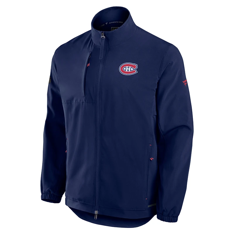 Men's Fanatics  Navy Montreal Canadiens Authentic Pro Rink Coaches Full-Zip Jacket