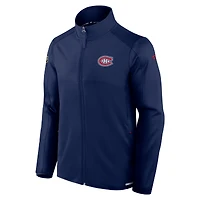 Veste polaire entièrement zippée Fanatics bleu marine des Canadiens de Montréal Authentic Pro Rink pour homme
