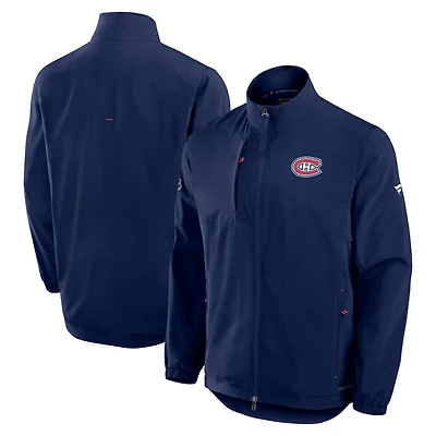 Men's Fanatics Navy Montreal Canadiens Authentic Pro Rink Full-Zip Coaches Jacket
