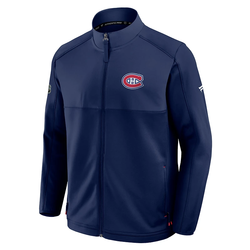 Veste zippée intégrale Pro Rink authentique des Canadiens de Montréal pour homme, bleu marine, Fanatics