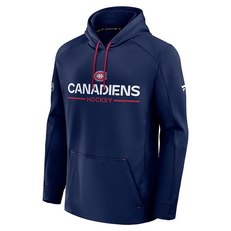 Men's Fanatics Navy Montreal Canadiens Authentic Pro Rink Hoodie
