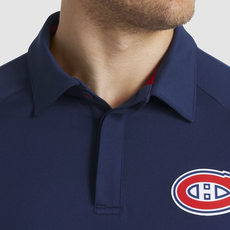 Polo raglan authentique Pro Rink des Canadiens de Montréal pour homme, bleu marine, Fanatics