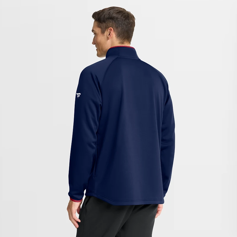 Men's Fanatics Navy Montreal Canadiens Authentic Pro Rink Raglan Quarter-Zip Pullover