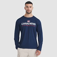 T-shirt à manches longues Fanatics bleu marine authentique des Canadiens de Montréal pour homme