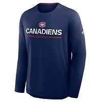 T-shirt à manches longues Fanatics bleu marine authentique des Canadiens de Montréal pour homme