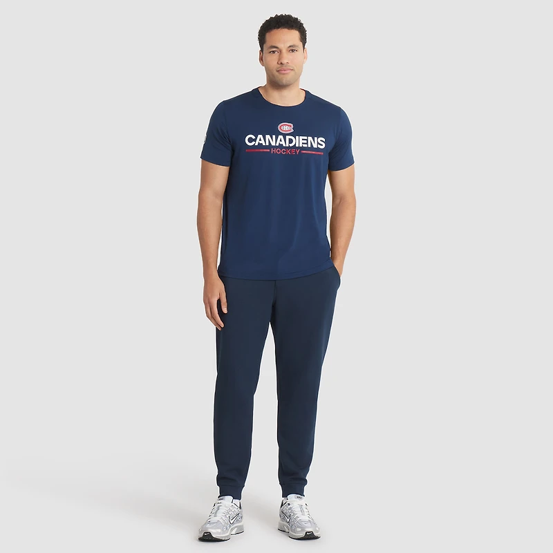 T-shirt technique authentique Pro Rink des Canadiens de Montréal pour homme, bleu marine, Fanatics