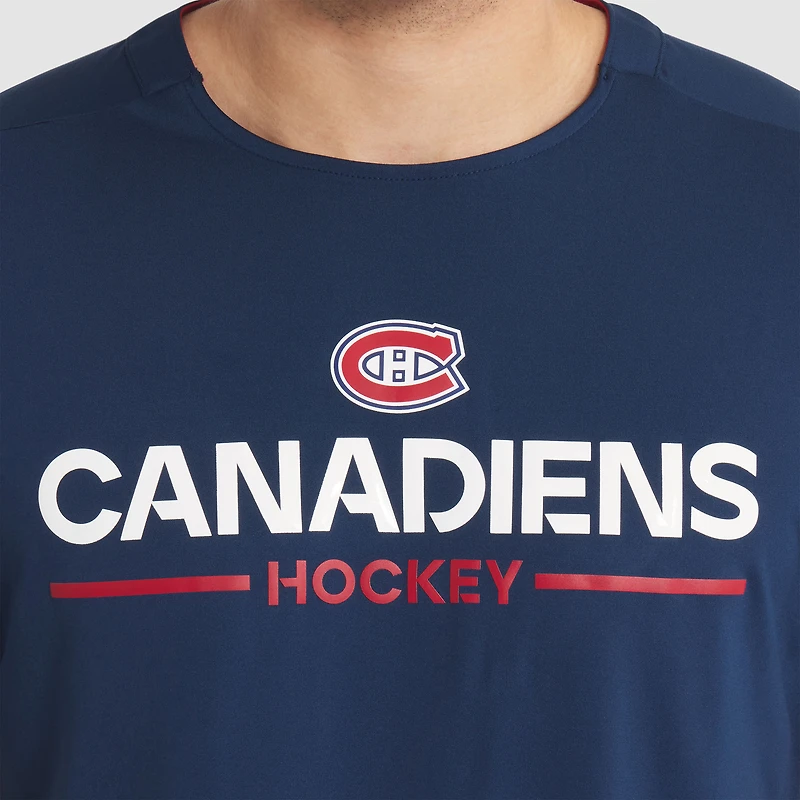 T-shirt technique authentique Pro Rink des Canadiens de Montréal pour homme, bleu marine, Fanatics