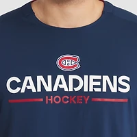 T-shirt technique authentique Pro Rink des Canadiens de Montréal pour homme, bleu marine, Fanatics