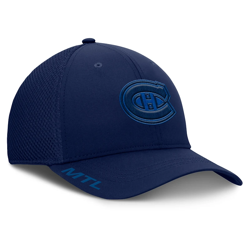 Casquette Fanatics bleu marine authentique Pro Road Flex des Canadiens de Montréal pour homme