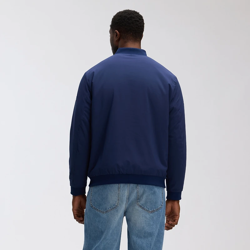 Blouson aviateur léger à fermeture éclair intégrale Fanatics bleu marine pour homme, Authentic Pro Road des Canadiens de Montréal