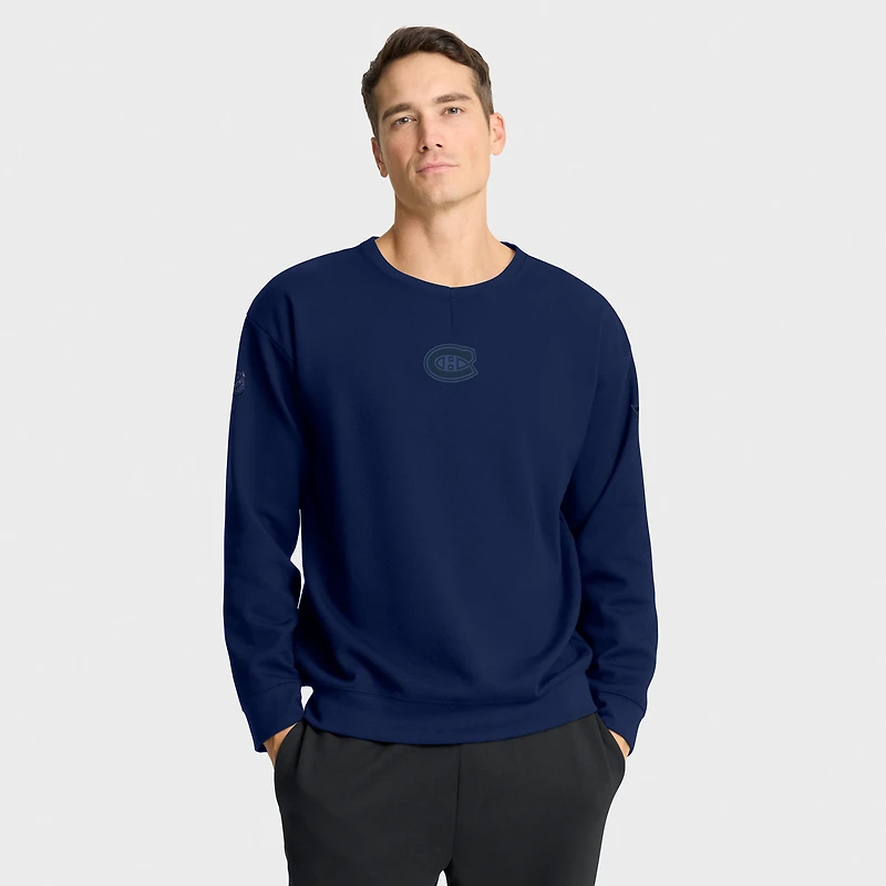 Men's Fanatics Navy Montreal Canadiens Authentic Pro Road Tri-Blend Sweatshirt
