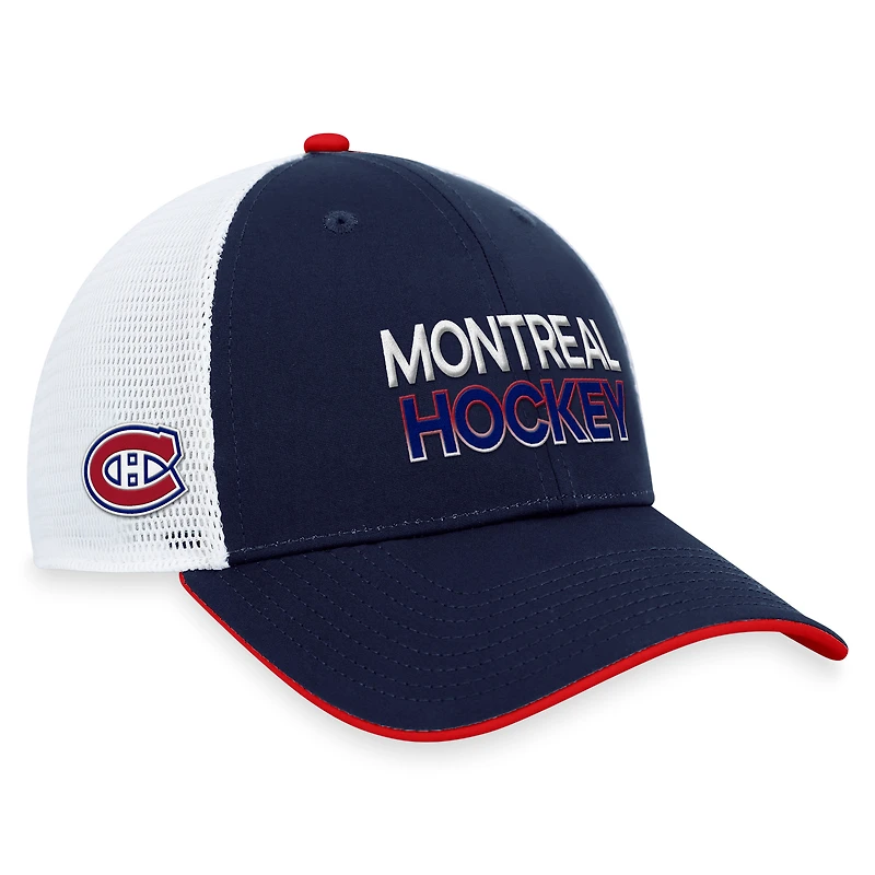Men's Fanatics Navy Montreal Canadiens Authentic Pro Trucker Adjustable Hat