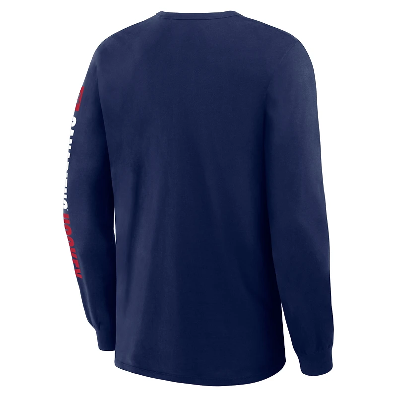 Men's Fanatics Navy Montreal Canadiens Goal Crease Legacy Long Sleeve T-Shirt