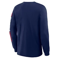 Men's Fanatics Navy Montreal Canadiens Goal Crease Legacy Long Sleeve T-Shirt