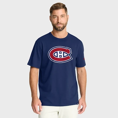 T-shirt Fanatics bleu marine pour homme avec motif tour du chapeau des Canadiens de Montréal