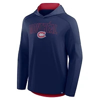 Men's Fanatics Navy Montreal Canadiens Penalty Shot Long Sleeve Hooded T-Shirt