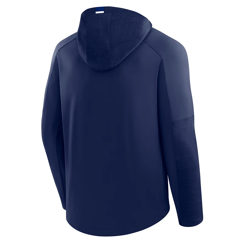 Men's Fanatics Navy Montreal Canadiens Penalty Shot Long Sleeve Hooded T-Shirt
