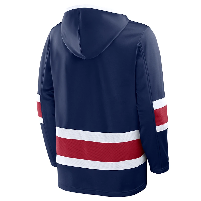 Sweat à capuche en molleton Prime Time bleu marine Fanatics pour homme des Canadiens de Montréal