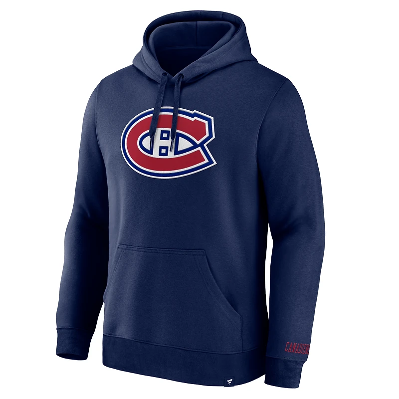Sweat à capuche bleu marine pour hommes Fanatics des Canadiens de Montréal