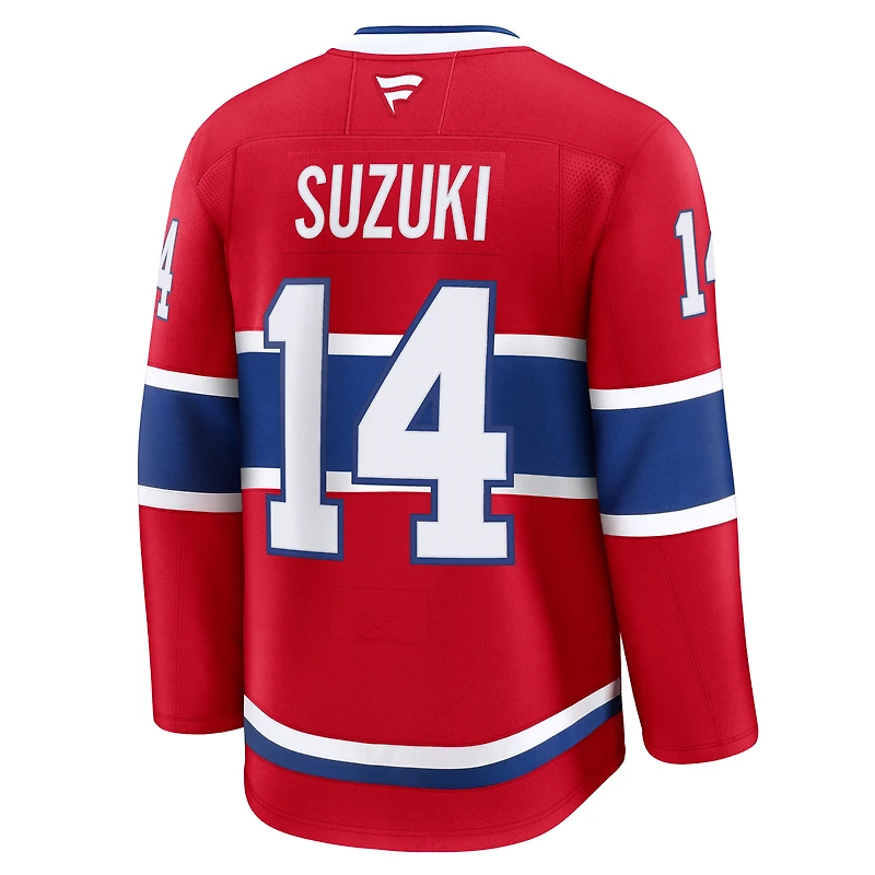 Men's Fanatics Nick Suzuki Red Montreal Canadiens Home Premium Player Jersey
