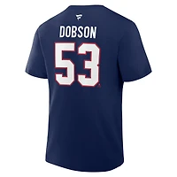 Men's Fanatics Noah Dobson Navy Montreal Canadiens Authentic Stack Name & Number T-Shirt