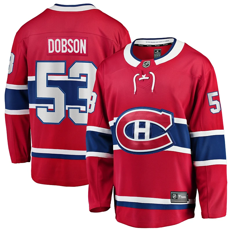 Maillot rouge à domicile des Canadiens de Montréal pour hommes Fanatics Noah Dobson