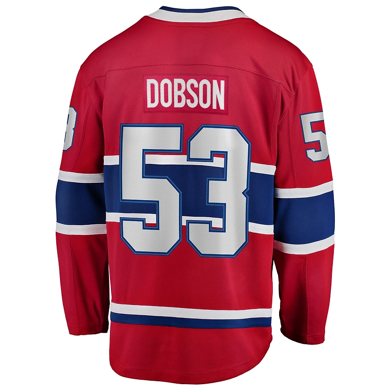 Men's Fanatics Noah Dobson Red Montreal Canadiens Home Breakaway Jersey