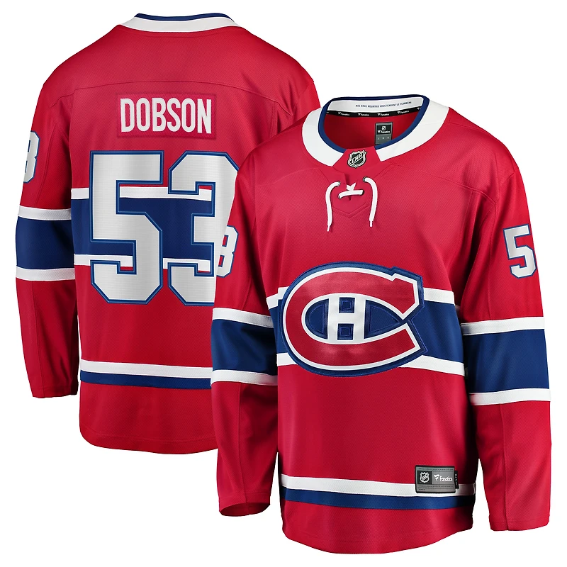 Maillot domicile rouge Breakaway Noah Dobson des Canadiens de Montréal pour hommes (Fanatics)