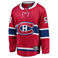 Men's Fanatics Noah Dobson Red Montreal Canadiens Home Breakaway Jersey