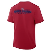 T-shirt rouge Fanatics pour homme, Canadiens de Montréal, Crash The Net Legacy