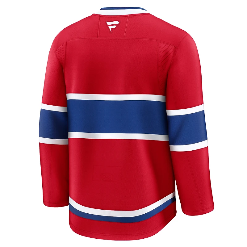 Maillot à domicile rouge Fanatics Premium pour hommes des Canadiens de Montréal