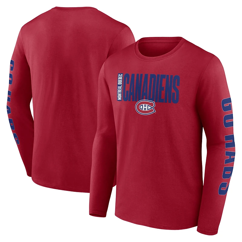 Men's Fanatics Red Montreal Canadiens Vision Long Sleeve T-Shirt