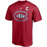 Men's Fanatics Yvan Cournoyer Red Montreal Canadiens Authentic Stack Retired Player Name & Number - T-Shirt