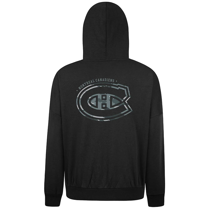 Sweat à capuche oversize Levelwear noir pour homme, modèle Contact des Canadiens de Montréal
