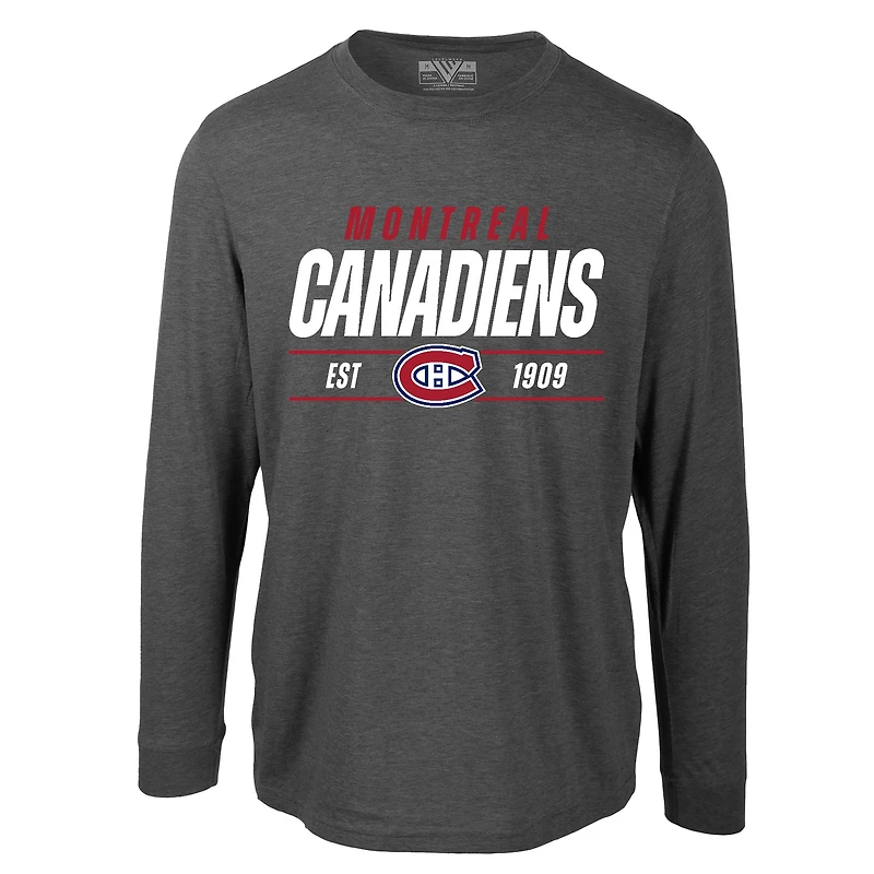 Men's Levelwear  Navy Montreal Canadiens Oscar Turnover Long Sleeve T-Shirt