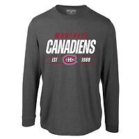 Men's Levelwear  Navy Montreal Canadiens Oscar Turnover Long Sleeve T-Shirt
