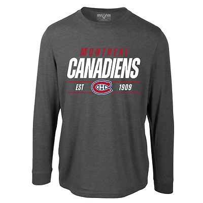 Men's Levelwear  Navy Montreal Canadiens Oscar Turnover Long Sleeve T-Shirt