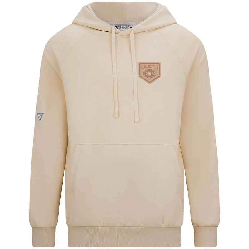 Sweat à capuche kaki Levelwear pour homme, modèle Paragon des Canadiens de Montréal.