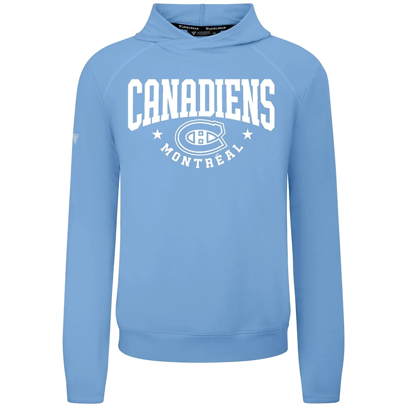 Sweat à capuche Levelwear bleu clair pour homme, modèle Archway des Canadiens de Montréal, en mélange trois matières.