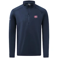 Pull à col zippé Levelwear bleu marine pour homme, modèle Calibre des Canadiens de Montréal
